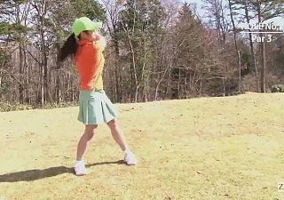 Japanese golf outdoor dreadful miniskirt blowjob penalty almost
