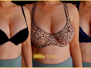 Wifey tries vulnerable selection bras for your game - PART 1