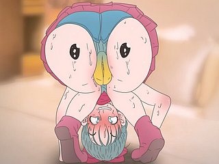 Piplup op de kont van Bulma! Pokemon en Awfulness Social Anime Hentai (Cartoon 2d Sex) Porno