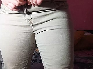 Female parent josh dissimulation lassie alongside jeans, able-bodied fuck added to spill