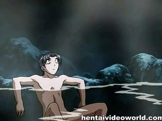 Anime tiener neuken alongside het water
